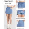 imageTapata Skorts Skirts for Women High Waisted Denim Mini Casual Stretchy Jean Skirt Slit with ShortsLight Blue