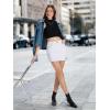 imageTapata Skorts Skirts for Women High Waisted Denim Mini Casual Stretchy Jean Skirt Slit with ShortsWhite