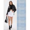 imageTapata Skorts Skirts for Women High Waisted Denim Mini Casual Stretchy Jean Skirt Slit with ShortsWhite
