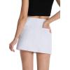 imageTapata Skorts Skirts for Women High Waisted Denim Mini Casual Stretchy Jean Skirt Slit with ShortsWhite