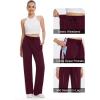 imageTapata Womens 28303234 Inseam Track Pants Loose Straight Leg Jogging Sweatpants WarmUp Sports Athletic RunningBurgundy