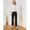 imageTapata Womens 28303234 Stretchy Straight Dress Pants with Pockets Tall Petite Regular for Office Work BusinessBlack  Pinstripe