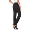 imageTapata Womens 28303234 Stretchy Straight Dress Pants with Pockets Tall Petite Regular for Office Work BusinessBlack