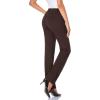 imageTapata Womens 28303234 Stretchy Straight Dress Pants with Pockets Tall Petite Regular for Office Work BusinessBrown