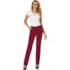 imageTapata Womens 28303234 Stretchy Straight Dress Pants with Pockets Tall Petite Regular for Office Work BusinessNew Burgundy