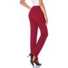 imageTapata Womens 28303234 Stretchy Straight Dress Pants with Pockets Tall Petite Regular for Office Work BusinessNew Burgundy