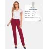 imageTapata Womens 28303234 Stretchy Straight Dress Pants with Pockets Tall Petite Regular for Office Work BusinessNew Burgundy