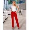imageTapata Womens 28303234 Stretchy Straight Dress Pants with Pockets Tall Petite Regular for Office Work BusinessRed