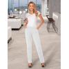 imageTapata Womens 28303234 Stretchy Straight Dress Pants with Pockets Tall Petite Regular for Office Work BusinessWhite