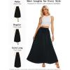 imageTapata Womens Extra Long Maxi Skirts for TallPetite with Pockets Pleated ALine Summer Flowy Skirt Casual Beach WearBlack