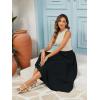imageTapata Womens Extra Long Maxi Skirts for TallPetite with Pockets Pleated ALine Summer Flowy Skirt Casual Beach WearBlack