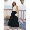imageTapata Womens Extra Long Maxi Skirts for TallPetite with Pockets Pleated ALine Summer Flowy Skirt Casual Beach WearBlack