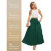 imageTapata Womens Extra Long Maxi Skirts for TallPetite with Pockets Pleated ALine Summer Flowy Skirt Casual Beach WearGreen