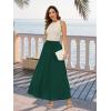 imageTapata Womens Extra Long Maxi Skirts for TallPetite with Pockets Pleated ALine Summer Flowy Skirt Casual Beach WearGreen