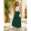 imageTapata Womens Extra Long Maxi Skirts for TallPetite with Pockets Pleated ALine Summer Flowy Skirt Casual Beach WearGreen