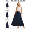 imageTapata Womens Extra Long Maxi Skirts for TallPetite with Pockets Pleated ALine Summer Flowy Skirt Casual Beach WearNavy Blue