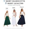 imageTapata Womens Extra Long Maxi Skirts for TallPetite with Pockets Pleated ALine Summer Flowy Skirt Casual Beach WearNavy Blue