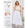 imageTapata Womens Extra Long Maxi Skirts for TallPetite with Pockets Pleated ALine Summer Flowy Skirt Casual Beach WearWhite