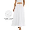 imageTapata Womens Extra Long Maxi Skirts for TallPetite with Pockets Pleated ALine Summer Flowy Skirt Casual Beach WearWhite