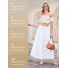 imageTapata Womens Extra Long Maxi Skirts for TallPetite with Pockets Pleated ALine Summer Flowy Skirt Casual Beach WearWhite
