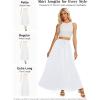 imageTapata Womens Extra Long Maxi Skirts for TallPetite with Pockets Pleated ALine Summer Flowy Skirt Casual Beach WearWhite