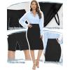 imageTapata Womens Office Work Pencil Skirt Stretch High Waist Below Knee Bodycon for Business CasualBlack