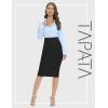 imageTapata Womens Office Work Pencil Skirt Stretch High Waist Below Knee Bodycon for Business CasualBlack
