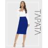 imageTapata Womens Office Work Pencil Skirt Stretch High Waist Below Knee Bodycon for Business CasualBlue