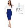 imageTapata Womens Office Work Pencil Skirt Stretch High Waist Below Knee Bodycon for Business CasualBlue