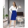 imageTapata Womens Office Work Pencil Skirt Stretch High Waist Below Knee Bodycon for Business CasualBlue