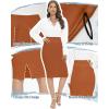 imageTapata Womens Office Work Pencil Skirt Stretch High Waist Below Knee Bodycon for Business CasualBrown