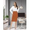 imageTapata Womens Office Work Pencil Skirt Stretch High Waist Below Knee Bodycon for Business CasualBrown