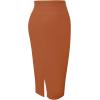 imageTapata Womens Office Work Pencil Skirt Stretch High Waist Below Knee Bodycon for Business CasualBrown