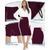 imageTapata Womens Office Work Pencil Skirt Stretch High Waist Below Knee Bodycon for Business CasualBurgundy