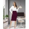 imageTapata Womens Office Work Pencil Skirt Stretch High Waist Below Knee Bodycon for Business CasualBurgundy