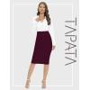 imageTapata Womens Office Work Pencil Skirt Stretch High Waist Below Knee Bodycon for Business CasualBurgundy