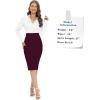 imageTapata Womens Office Work Pencil Skirt Stretch High Waist Below Knee Bodycon for Business CasualBurgundy