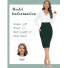 imageTapata Womens Office Work Pencil Skirt Stretch High Waist Below Knee Bodycon for Business CasualDark Green