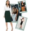 imageTapata Womens Office Work Pencil Skirt Stretch High Waist Below Knee Bodycon for Business CasualDark Green