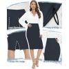 imageTapata Womens Office Work Pencil Skirt Stretch High Waist Below Knee Bodycon for Business CasualDark Grey