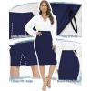 imageTapata Womens Office Work Pencil Skirt Stretch High Waist Below Knee Bodycon for Business CasualNavy Blue