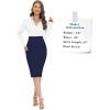 imageTapata Womens Office Work Pencil Skirt Stretch High Waist Below Knee Bodycon for Business CasualNavy Blue
