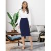 imageTapata Womens Office Work Pencil Skirt Stretch High Waist Below Knee Bodycon for Business CasualNavy Blue