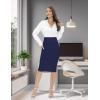 imageTapata Womens Office Work Pencil Skirt Stretch High Waist Below Knee Bodycon for Business CasualNavy Blue