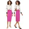 imageTapata Womens Office Work Pencil Skirt Stretch High Waist Below Knee Bodycon for Business CasualRose