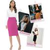 imageTapata Womens Office Work Pencil Skirt Stretch High Waist Below Knee Bodycon for Business CasualRose