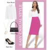 imageTapata Womens Office Work Pencil Skirt Stretch High Waist Below Knee Bodycon for Business CasualRose