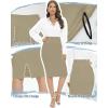 imageTapata Womens Office Work Pencil Skirt Stretch High Waist Below Knee Bodycon for Business CasualSandstone