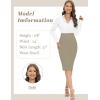 imageTapata Womens Office Work Pencil Skirt Stretch High Waist Below Knee Bodycon for Business CasualSandstone