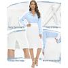 imageTapata Womens Office Work Pencil Skirt Stretch High Waist Below Knee Bodycon for Business CasualWhite